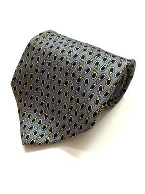 Vintage Paolo Gucci Silk Tie in Horsebit Print